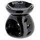 Incense burner of black ceramic, h 4 in s2