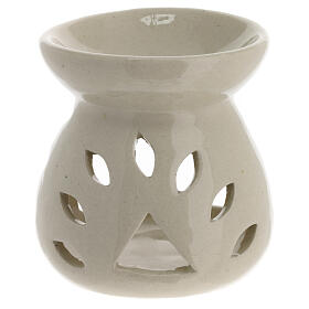 Incense burner, h 4 in, white ceramic
