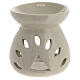 Incense burner, h 4 in, white ceramic s1