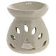 White ceramic incense burner, height 10 cm s1