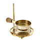 Gold plated brass incense burner, adjustable height, gold plated base, h 4.5 in s2