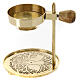 Adjustable golden brass incense burner with golden base h 12 cm s1