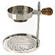 Adjustable incense burner with silver base, silver brass, h 12 cm s1