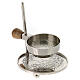 Adjustable incense burner with silver base, silver brass, h 12 cm s2