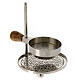 Incense burner, adjustable plate in silvered brass, h 12 cm, silver base s2