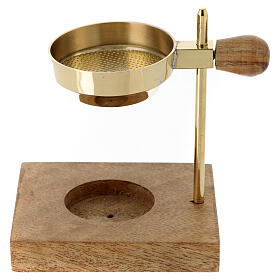 Adjustable golden brass incense burner height 12 cm