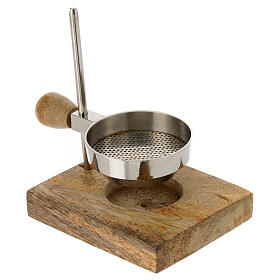 Adjustable incense burner of silver-plated brass, h 4.5 in