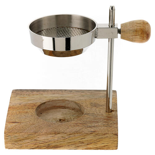 Adjustable silver-plated brass incense burner h 12 cm 1