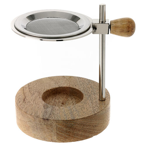 Kadzielnica płaski talerzyk, mosiądz posrebrzany, wysokość 12,5 cm 1