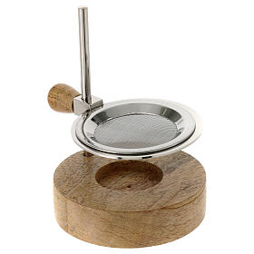 Adjustable silver plated brass incense burner 12 cm height