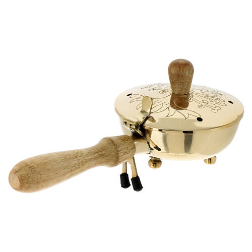 Bruciaincenso ottone dorato albero della vita larghezza 20 cm 3