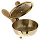 Incense burner with floral pattern, 8 in, gold plated brass s2