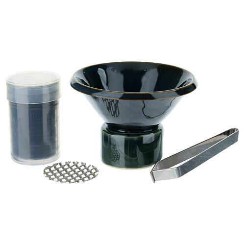 Kit bruciaincenso ceramica blu 7x10 cm 1