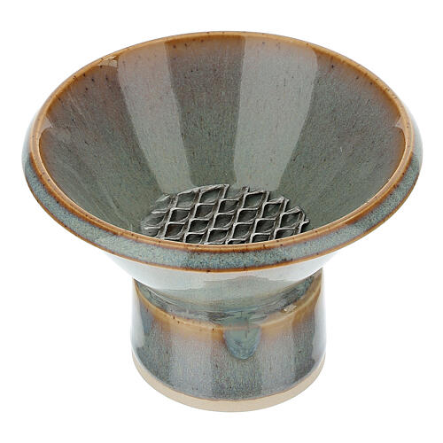 Bruciaincenso ceramica azzurra 7x10 cm 2