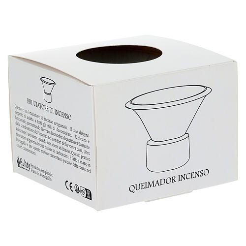 Bruciaincenso ceramica azzurra 7x10 cm 3