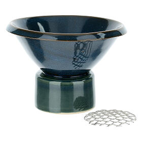 Bruciaincenso ceramica blu 7x10 cm