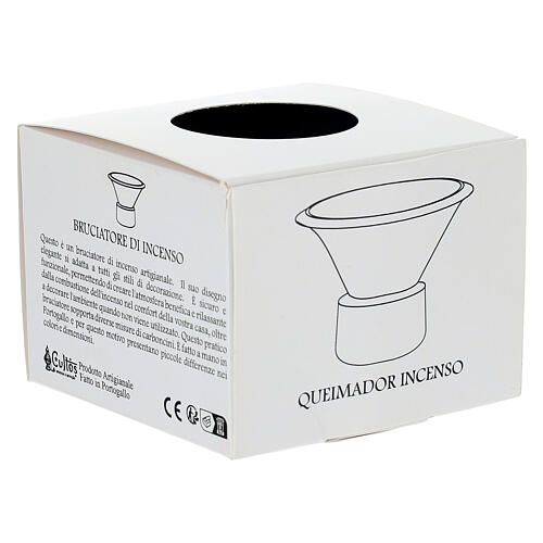 Queimador de incenso cerâmica azul 7x10 cm 3