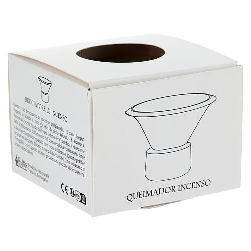 Light green ceramic incense burner, 3x4 in 3