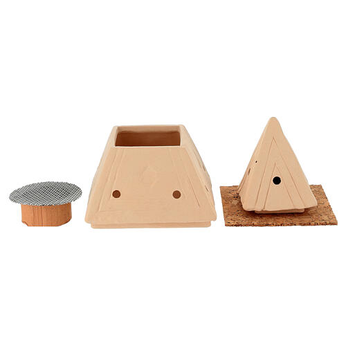 Pebetero pirámide terracota 10 cm 2