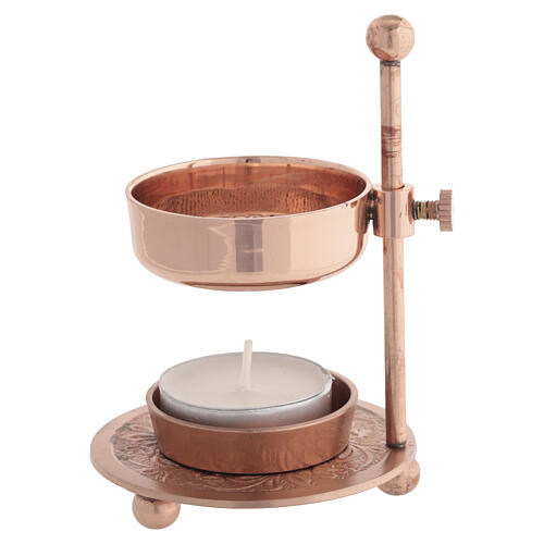 Incensario ajustable 11 cm color oro rosa latón 1