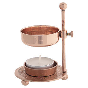 Bruciatore per incenso regolabile 11 cm color oro rosa ottone