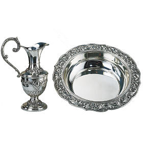 Molina set,ewer with basin in silver brass