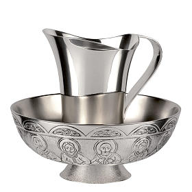 Lavabogarnituren: Kanne zur Händewaschung und Wasserschale von Molina aus versilberten Messing Lavabogarnituren: Kanne zur Händewaschung und Wasserschale von Molina aus versilberten Messing