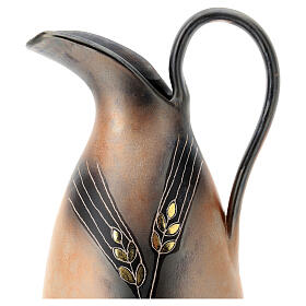 Ewer with golden ear of wheat pattern, Pompei ceramic, h 32 cm