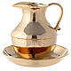 Polished gold plated brass ewer and basin s1