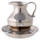 Jug with saucer for washing hands in glossy brass s1