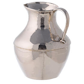 Polished nickel-plated brass ewer and basin s7