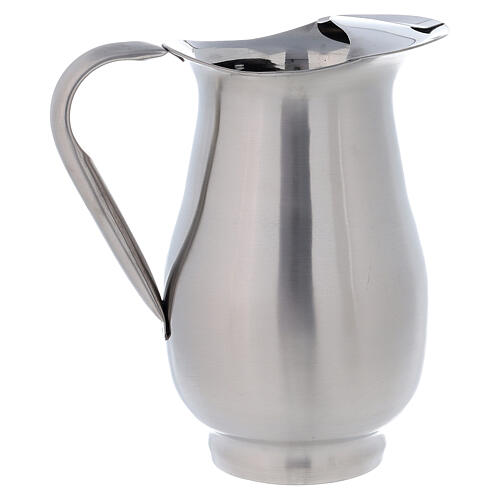 Stainless steel hand washing pitcher with plate 32 cm 2