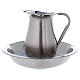 Stainless steel hand washing pitcher with plate 32 cm s1