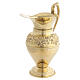 Ewer in polished golden brass with floral decoration, 6 in, lavabo ritual s2