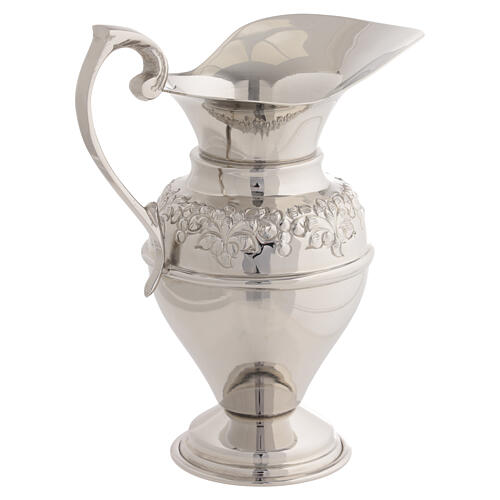 Ewer for lavabo, glossy silver finish, 6 in 4
