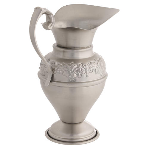 Lavabo ewer with matte finish and floral decoration, 6 in 4