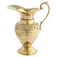 Ewer and bowl set for lavabo with floral scrollwork, gold finish s2