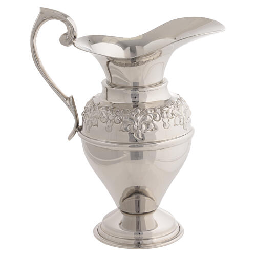 Lavabo ewer and bowl with polished silver finish 2
