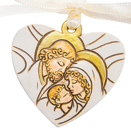 Heart pendant Holy Family 4cm 1