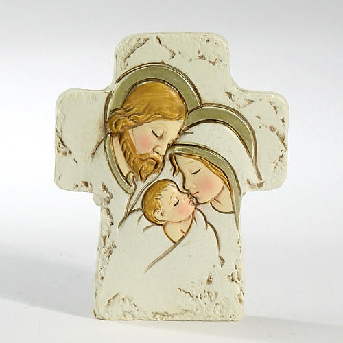 Cross with support Holy Family 8,5x7cm 1