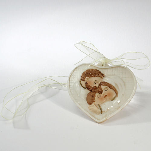 Heart Holy Family of porcelain 8x9cm 1