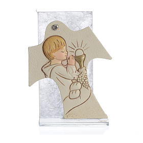 Cuadro Cruz Sagrada Familia ámbar 11,5 x 8 cm s3