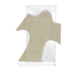 Adorno cruz comunhão menino branco 11,5x8 cm s2