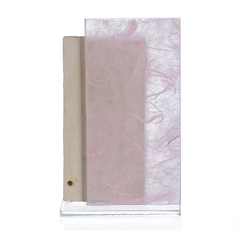 Cadre Ange papier soie rose h 11,5 cm 2
