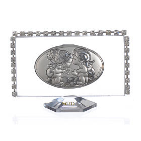 Souvenirs y Recuerdos Sacros: Cuadro 2 niños y Cristales Strass 8x4,5 cm.