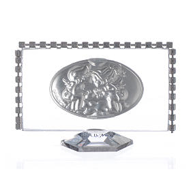 Souvenirs y Recuerdos Sacros: Cuadro 2 niños y Cristales Strass 8x4,5 cm.