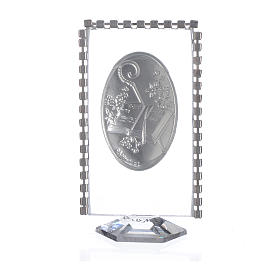 Confirmation favour, oval with rhinestones 8x4.5cm