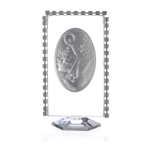 Confirmation favour, oval with rhinestones 8x4.5cm 2