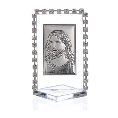 Cuadro Cristo con Cristales Strass 5x5x3,5 cm 1