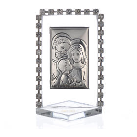 Quadro Casamento Sagrada Família com strass 5,5x3,5 cm